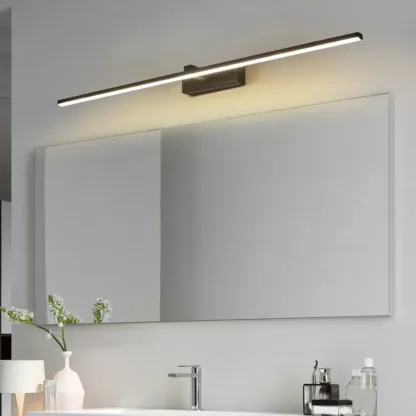 Nordic Black Linear LED Vanity Light for Bathroom Makeup Image - 28