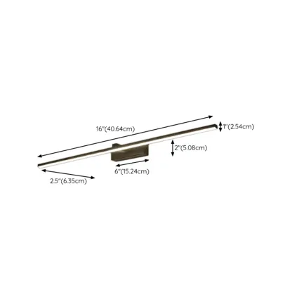 Nordic Black Linear LED Vanity Light for Bathroom Makeup #size