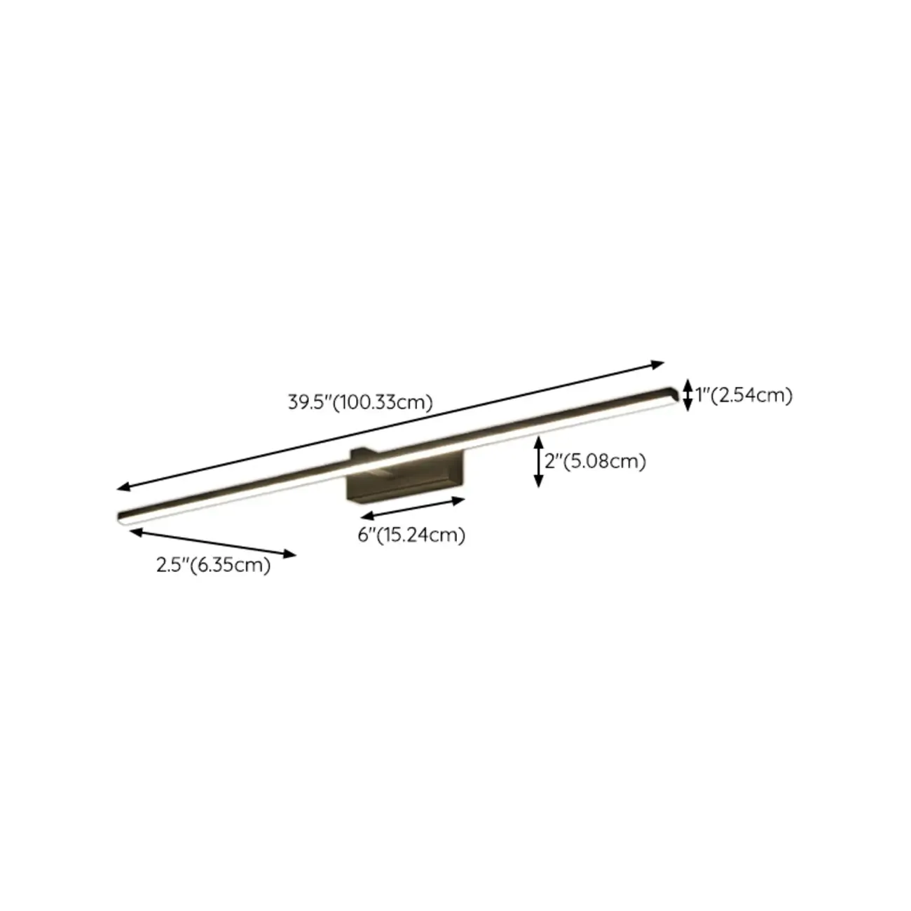 Nordic Black Linear LED Vanity Light for Bathroom Makeup Image - 37