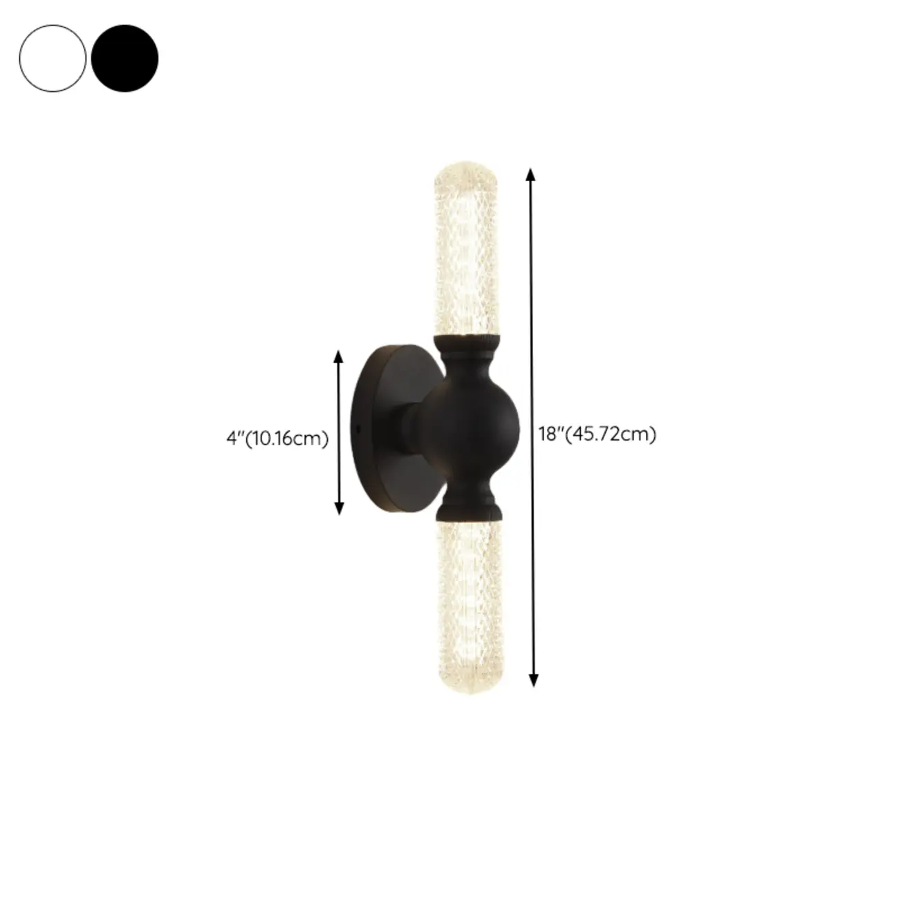 Elegant Dimmable LED Vanity Light with Glass for Modern Bathrooms #size