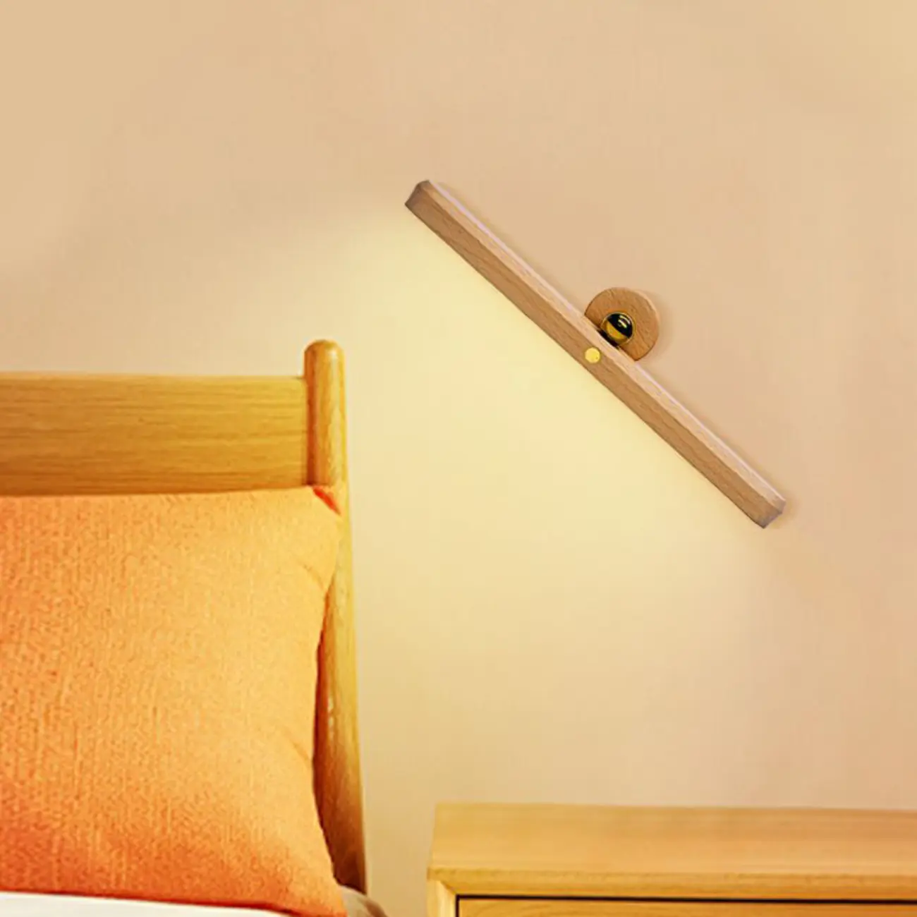 Wooden Rectangle LED Vanity Light with Adjustable Design for Bath Image - 3 | homeyfad