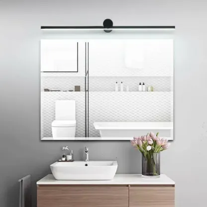 Designer Linear Black Dimmable LED Vanity Light for Bathroom Makeup Image - 2