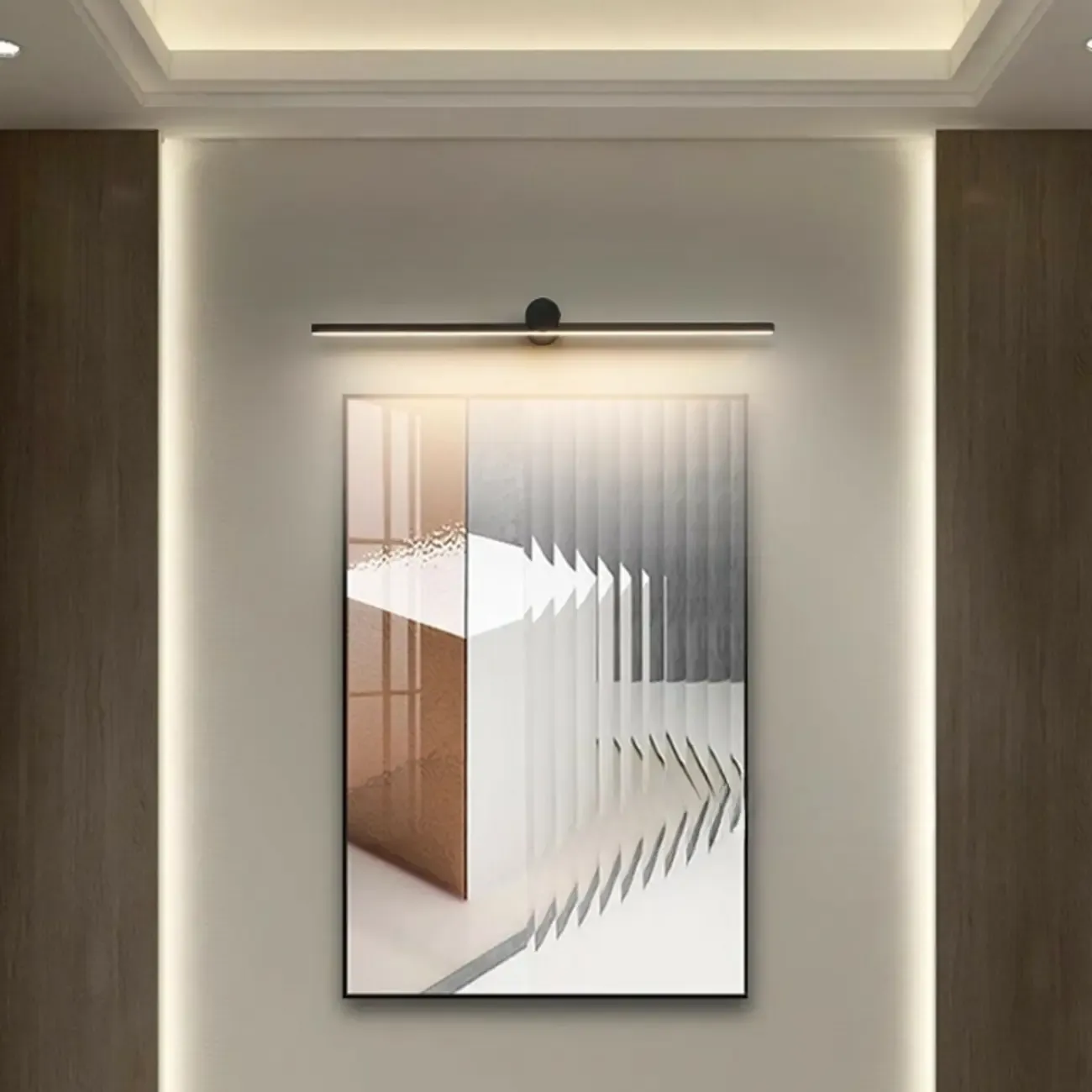 Designer Linear Black Dimmable LED Vanity Light for Bathroom Makeup Image - 3