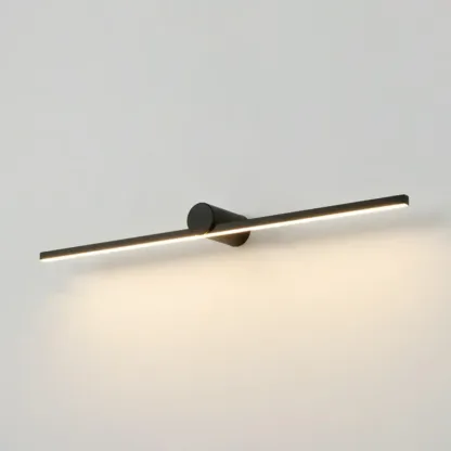 Designer Linear Black Dimmable LED Vanity Light for Bathroom Makeup Image - 9