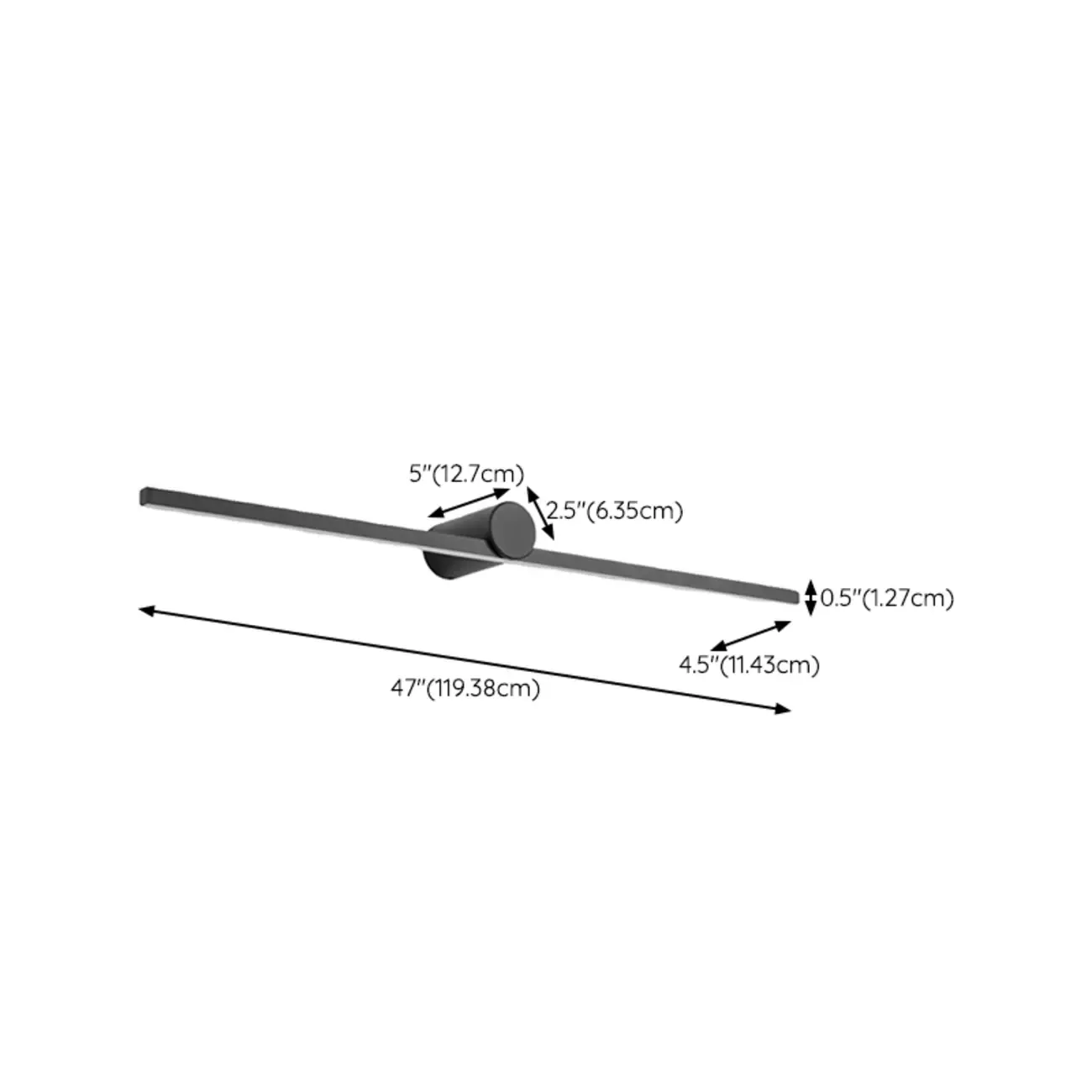Designer Linear Black Dimmable LED Vanity Light for Bathroom Makeup Image - 15
