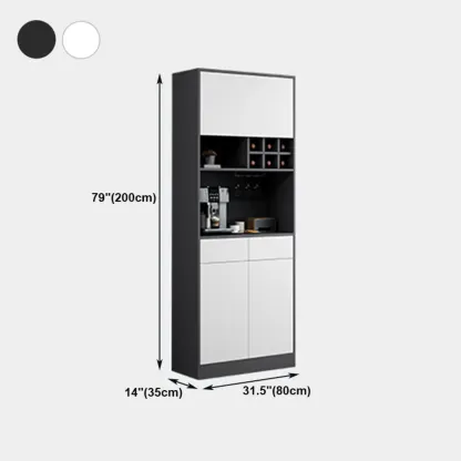 Modern Grey Sideboard with Glass Doors & Drawers & Cabinets #size