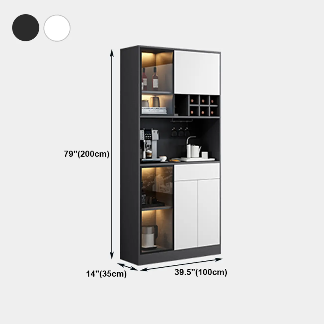 Modern Grey Sideboard with Glass Doors & Drawers & Cabinets Image - 26 | homeyfad