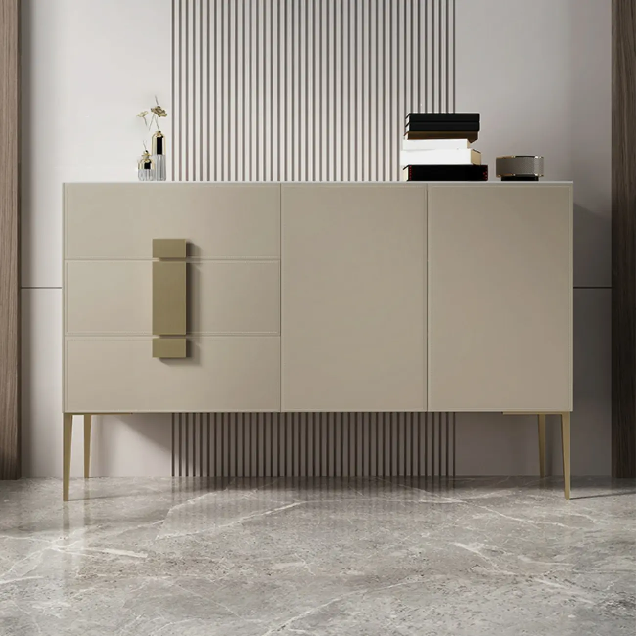 Modern Grey Sideboard with Drawers for Living Room Image - 1 | homeyfad