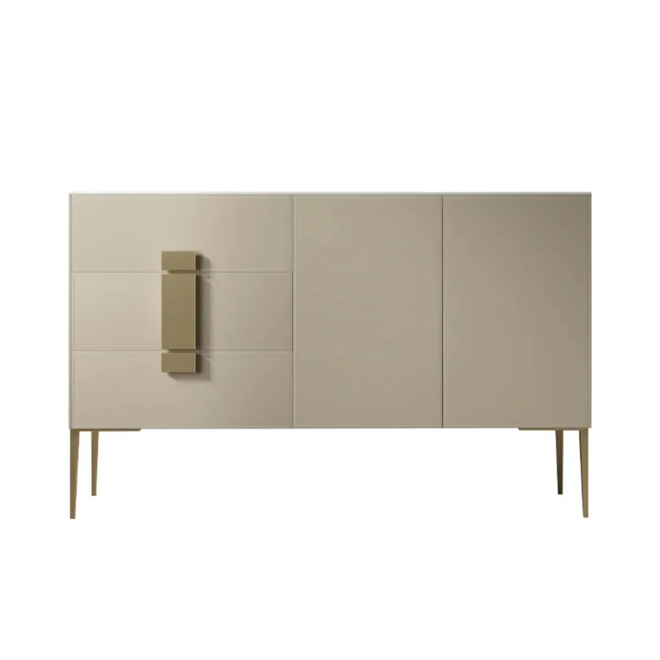 Modern Grey Sideboard with Drawers for Living Room Image - 3