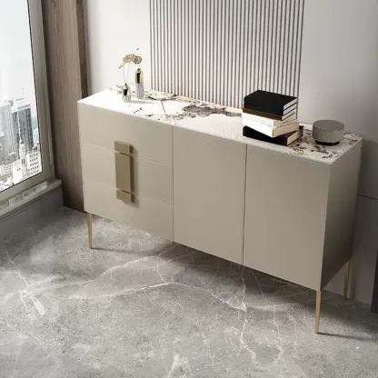 Modern Grey Sideboard with Drawers for Living Room Image - 5