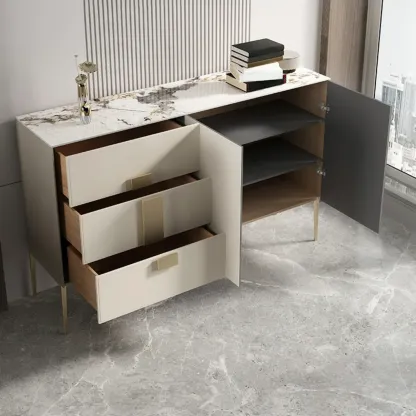 Modern Grey Sideboard with Drawers for Living Room Image - 6