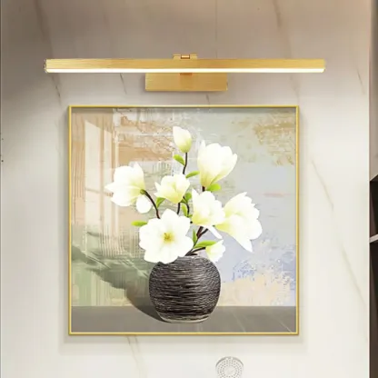 Gold Metal Linear LED Adjustable Vanity Light for Modern Bathroom Decor Image - 2