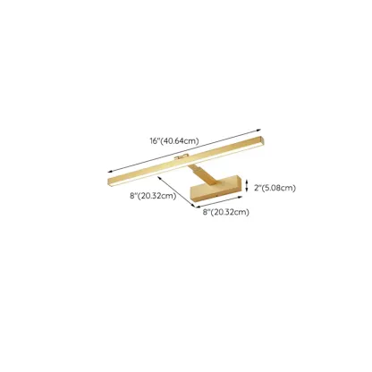 Gold Metal Linear LED Adjustable Vanity Light for Modern Bathroom Decor #size