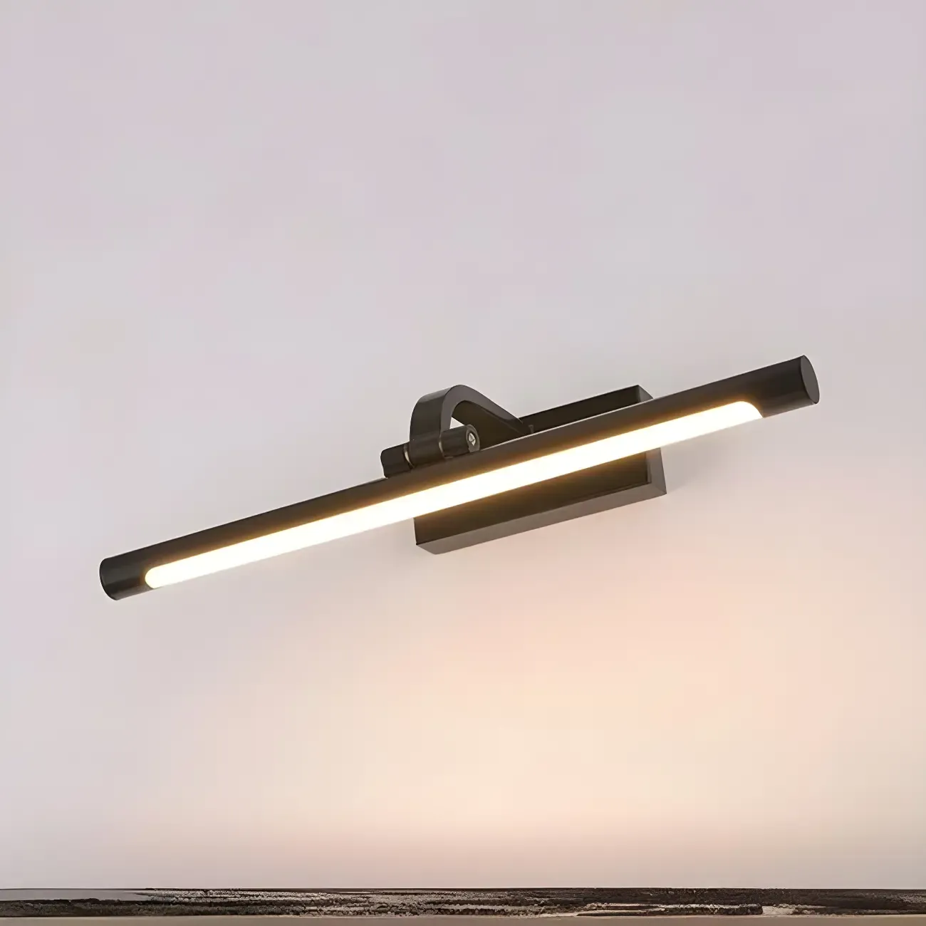 Modern Black Cylinder LED Wall Lamp with Acrylic Shade for Mirror Front Image - 8