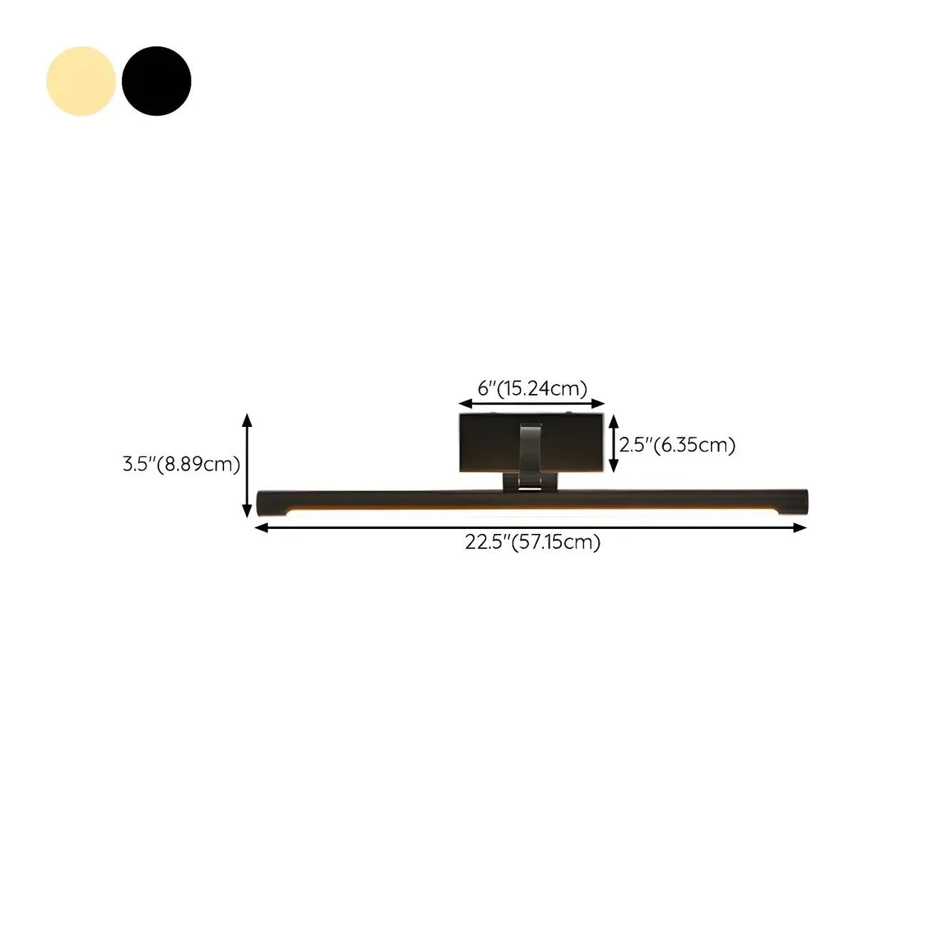 Modern Black Cylinder LED Wall Lamp with Acrylic Shade for Mirror Front Image - 15