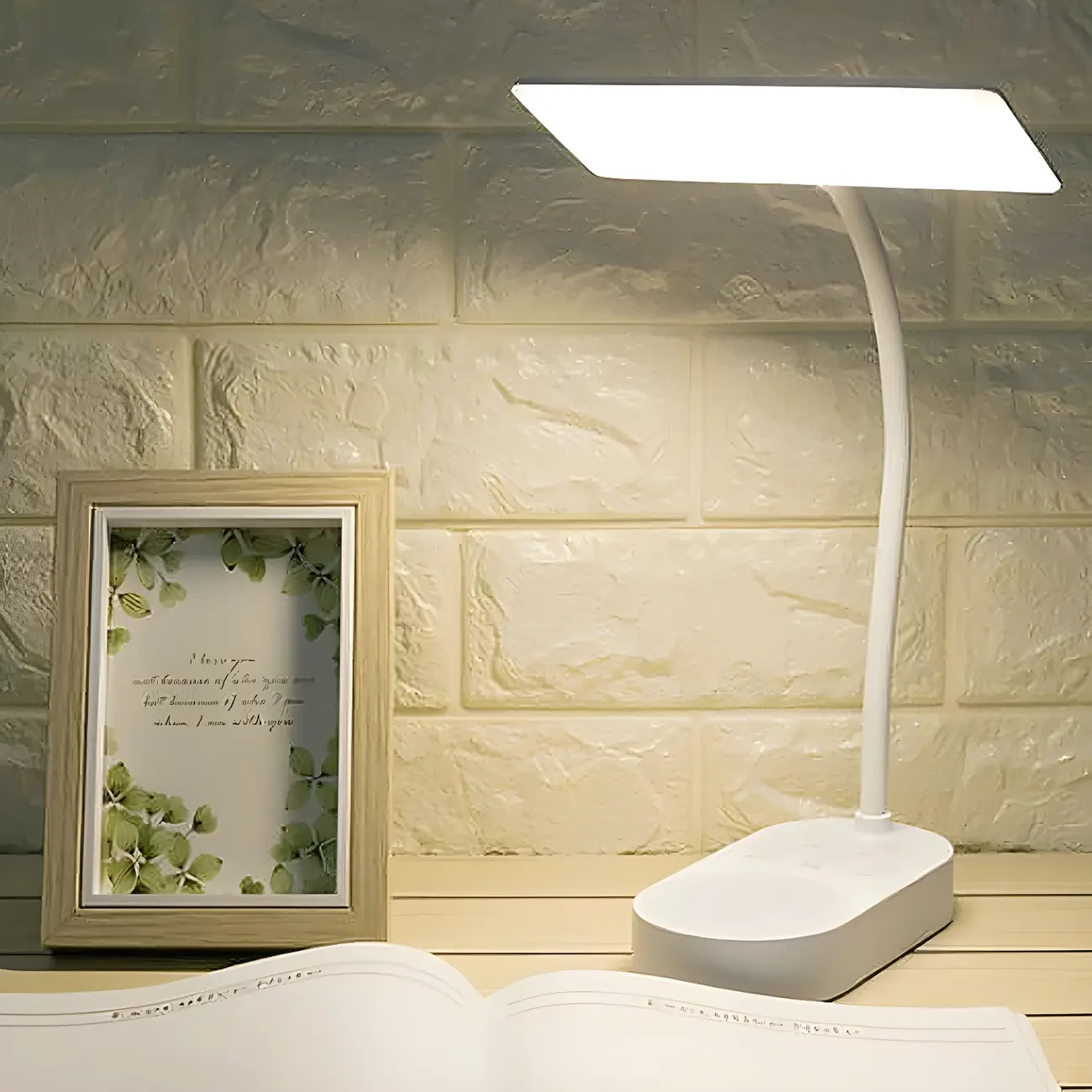 Modern LED Study Desk Lamp with Rectangular Panel Shade Image - 1 | homeyfad