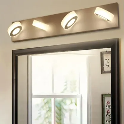 Modern 4 head Circular LED Vanity Light for Bathroom Mirror Image - 1