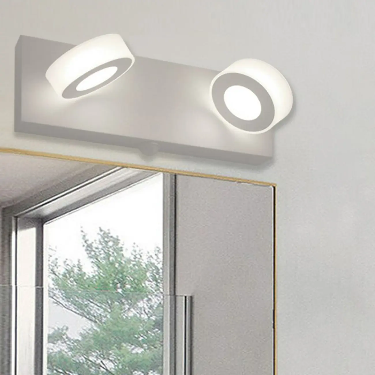 Modern 4 head Circular LED Vanity Light for Bathroom Mirror Image - 7 | homeyfad