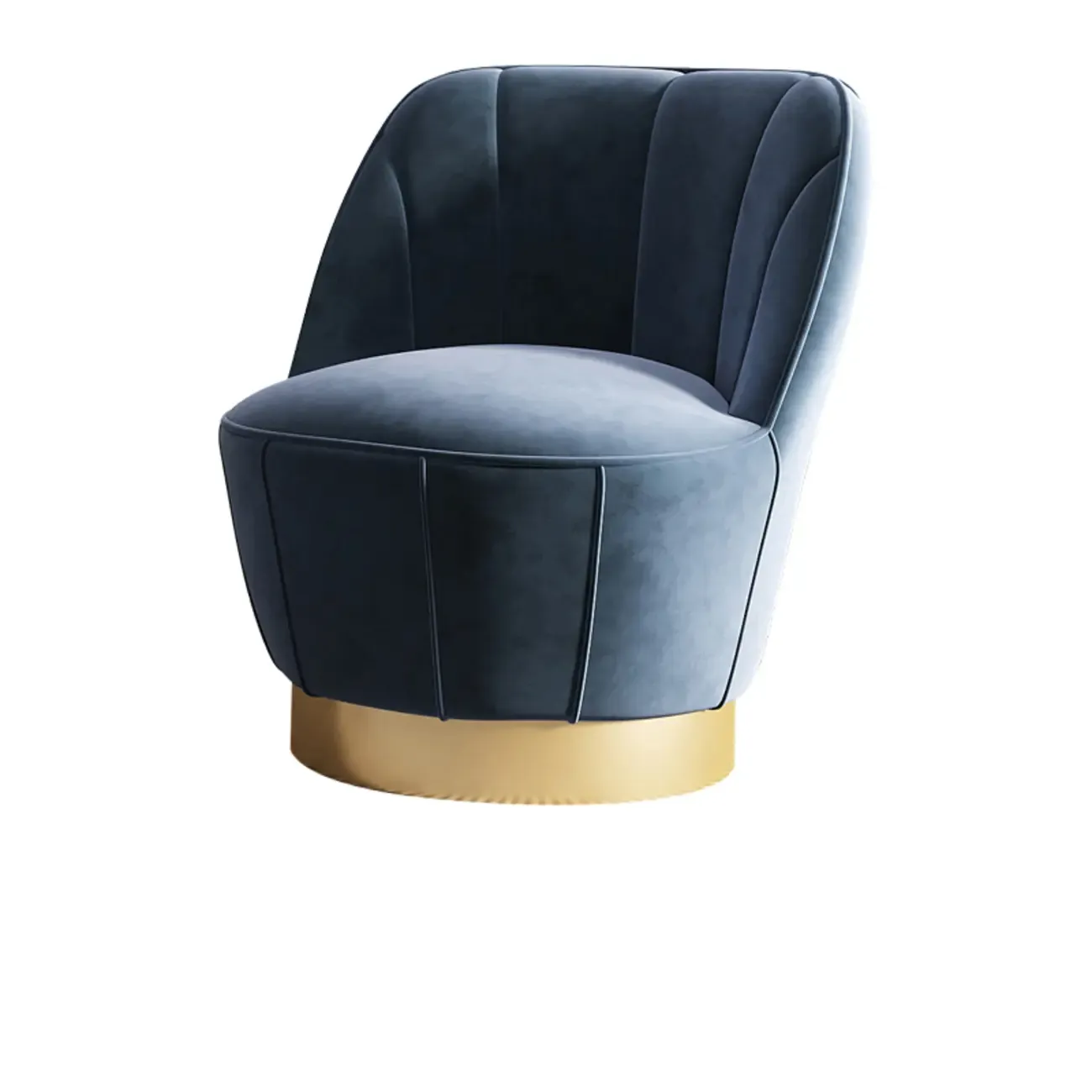 Glam Fabric Barrel Accent Chair with Curved Back for Living Room Image - 4