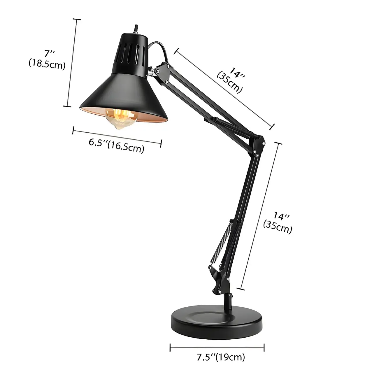 Industrial Standing Learning Desk Lamp with Adjustable Arm  Image - 5