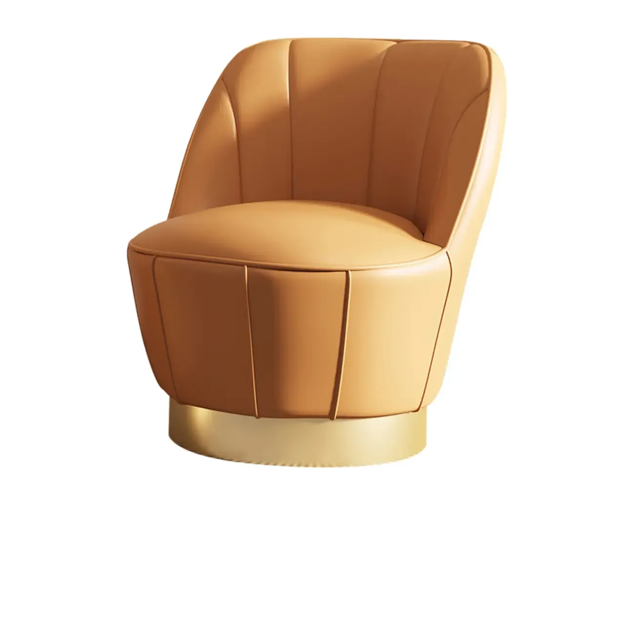 Glam Fabric Barrel Accent Chair with Curved Back for Living Room Image - 8