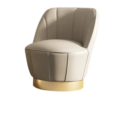 Glam Fabric Barrel Accent Chair with Curved Back for Living Room Image - 9