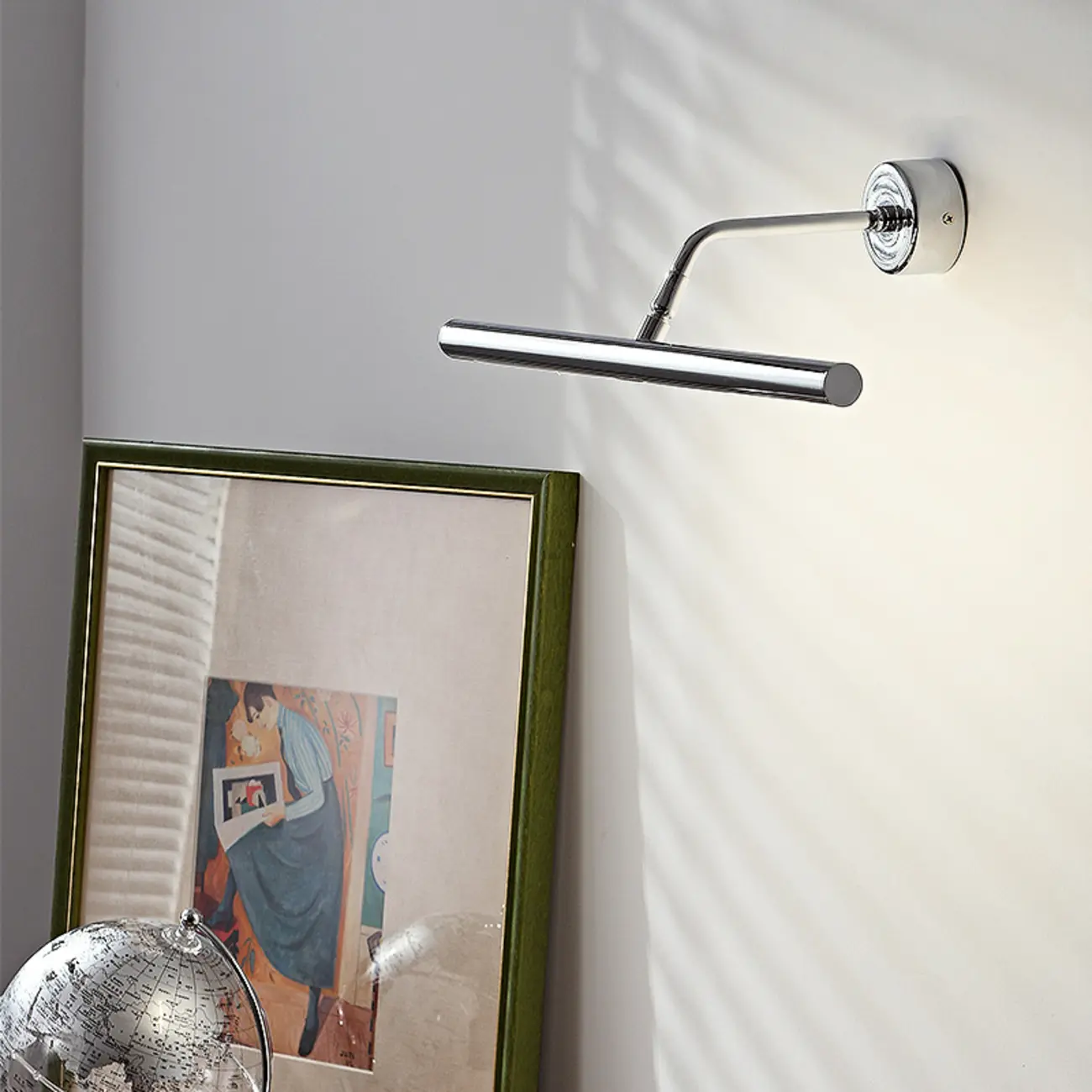 Modern Silver Metal tubular LED Wall Lamp with Angled Arms for Home Decor Image - 1 | homeyfad