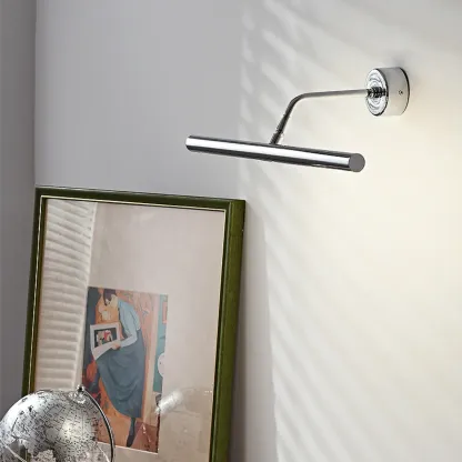 Modern Silver Metal tubular LED Wall Lamp with Angled Arms for Home Decor Image - 1