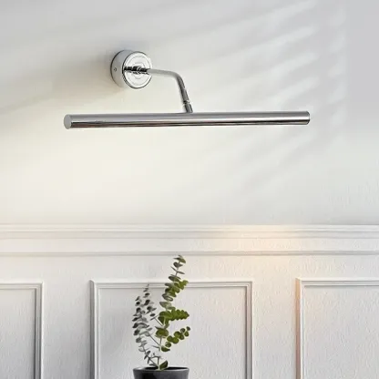 Modern Silver Metal tubular LED Wall Lamp with Angled Arms for Home Decor Image - 2