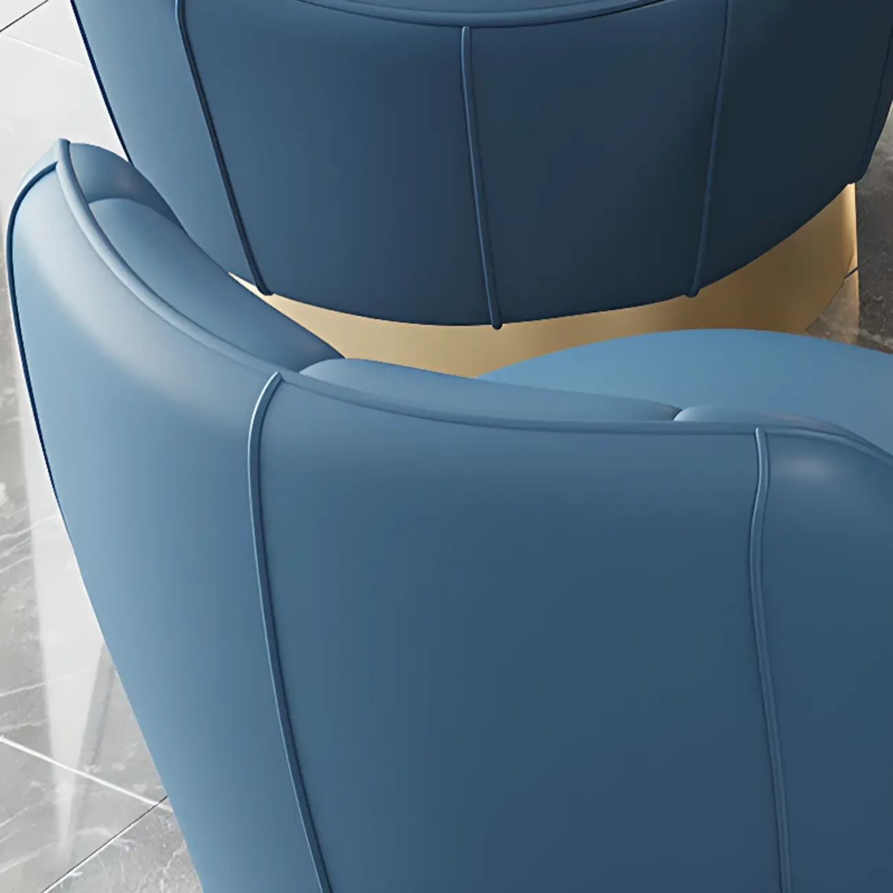 Glam Fabric Barrel Accent Chair with Curved Back for Living Room Image - 10