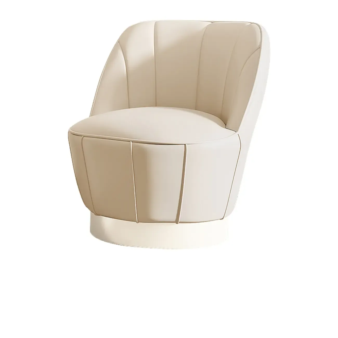 Glam Fabric Barrel Accent Chair with Curved Back for Living Room Image - 11