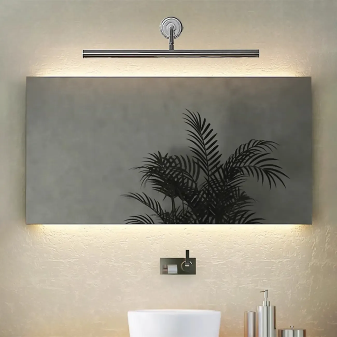 Modern Silver Metal tubular LED Wall Lamp with Angled Arms for Home Decor Image - 4