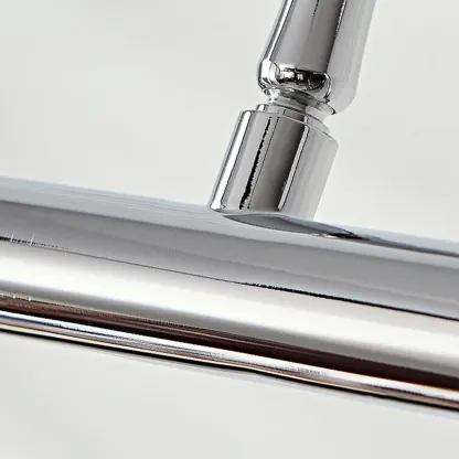 Modern Silver Metal tubular LED Wall Lamp with Angled Arms for Home Decor Image - 7
