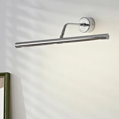 Modern Silver Metal tubular LED Wall Lamp with Angled Arms for Home Decor Image - 11