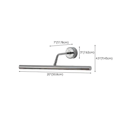 Modern Silver Metal tubular LED Wall Lamp with Angled Arms for Home Decor #size
