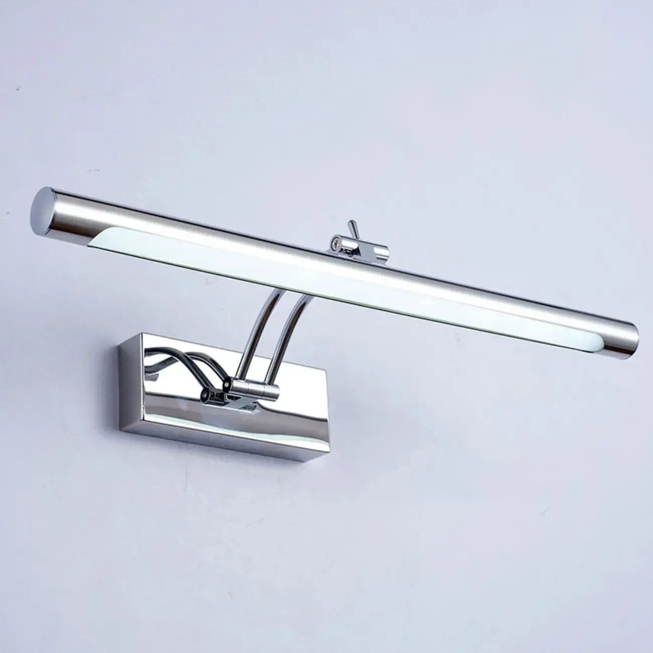 Modern Silver Dimmable LED Vanity Light with Adjustable Arm for Bathroom Image - 3