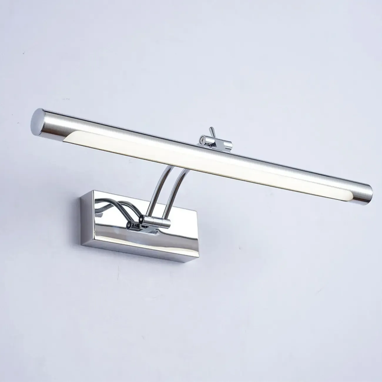 Modern Silver Dimmable LED Vanity Light with Adjustable Arm for Bathroom Image - 4
