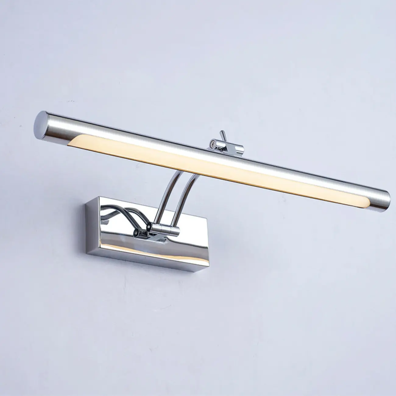 Modern Silver Dimmable LED Vanity Light with Adjustable Arm for Bathroom Image - 6 | homeyfad