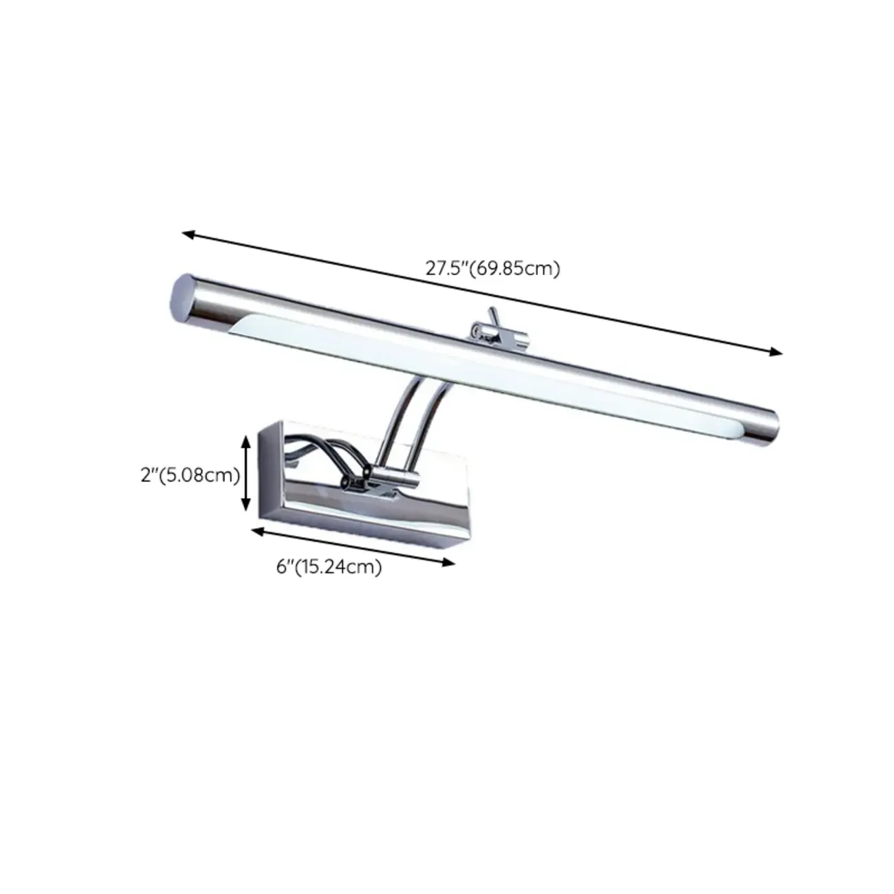 Modern Silver Dimmable LED Vanity Light with Adjustable Arm for Bathroom Image - 12