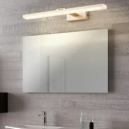 Sleek Gold Linear LED Vanity Light with Modern Design for Bathroom Image - 6