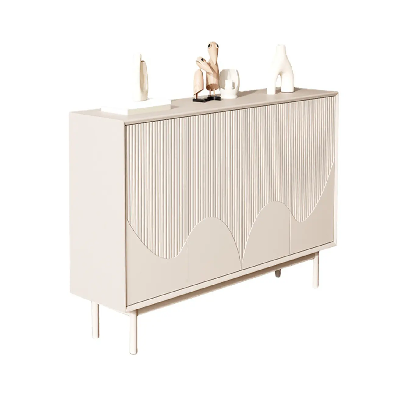 Modern Wooden Buffet Table with Kitchen Appliance Storage Image - 8 | homeyfad