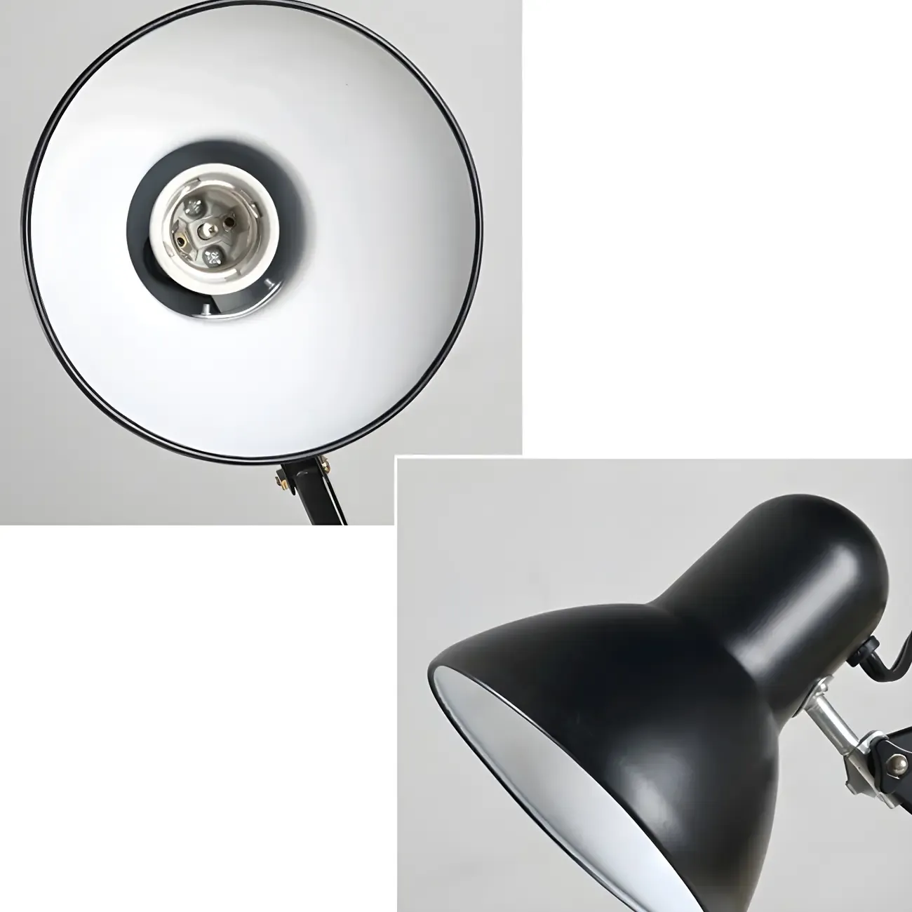 Minimalistic Folding Long Arm Black Metal Desk Lamp Image - 4