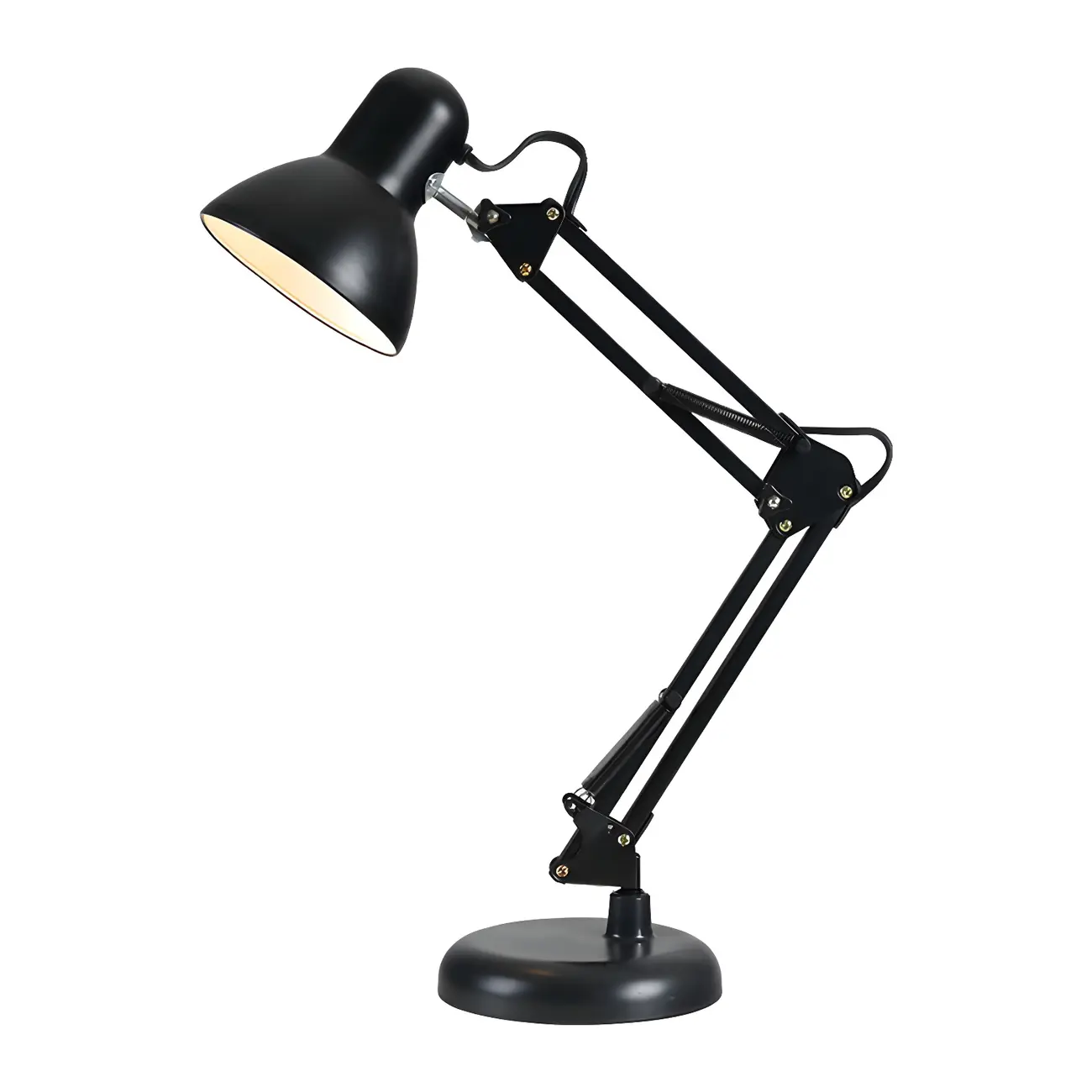 Minimalistic Folding Long Arm Black Metal Desk Lamp Image - 5 | homeyfad