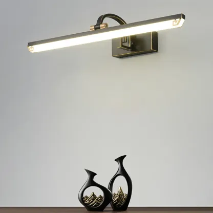 Designer Black Acrylic LED Vanity Light with Arced Arm for Bathroom Image - 1