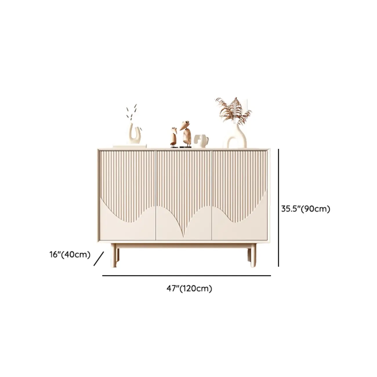 Modern Wooden Buffet Table with Kitchen Appliance Storage #size | homeyfad