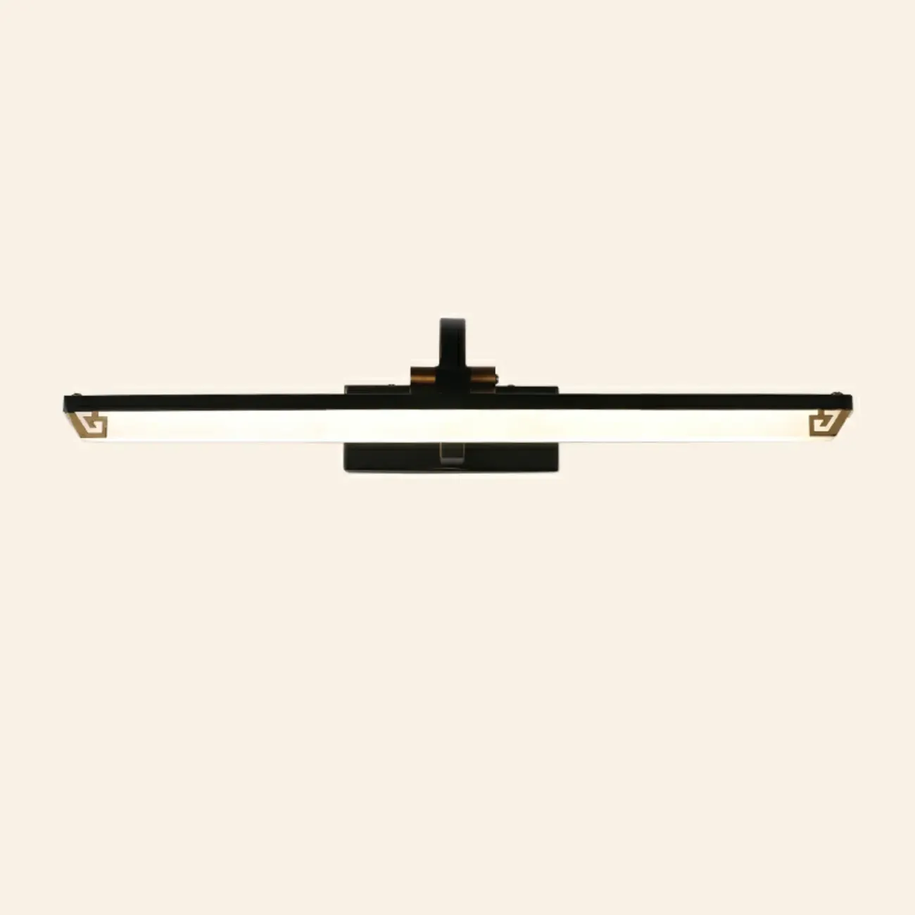 Designer Black Acrylic LED Vanity Light with Arced Arm for Bathroom Image - 2