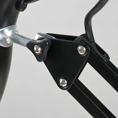 Minimalistic Folding Long Arm Black Metal Desk Lamp Image - 7