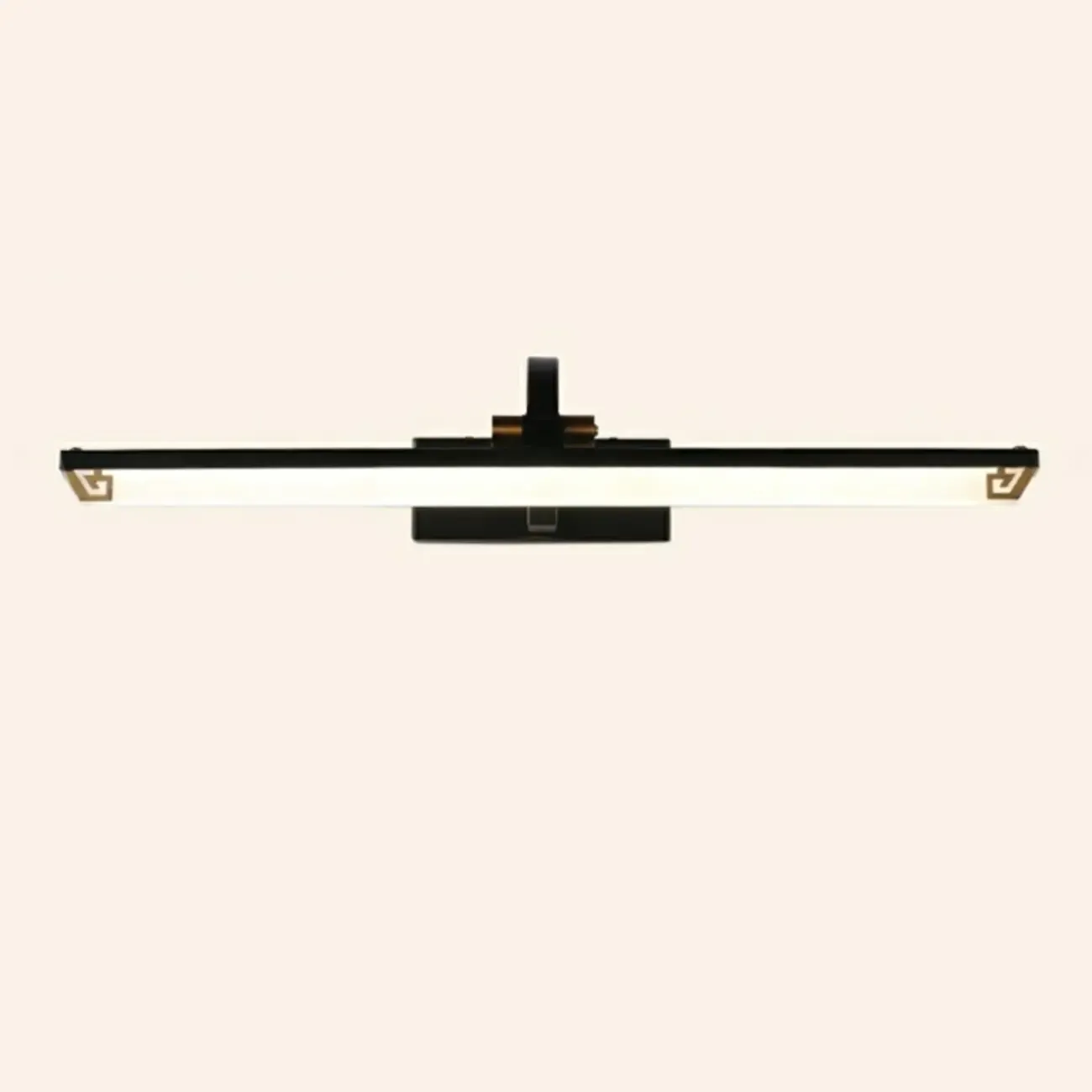 Designer Black Acrylic LED Vanity Light with Arced Arm for Bathroom Image - 3