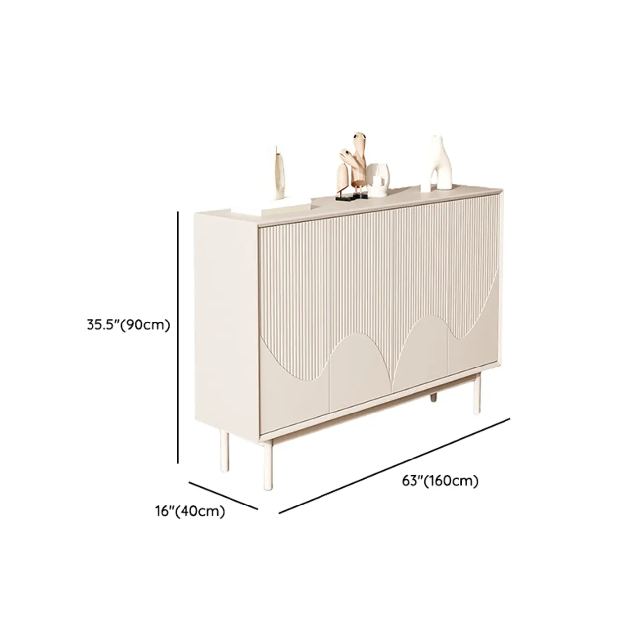 Modern Wooden Buffet Table with Kitchen Appliance Storage Image - 15 | homeyfad