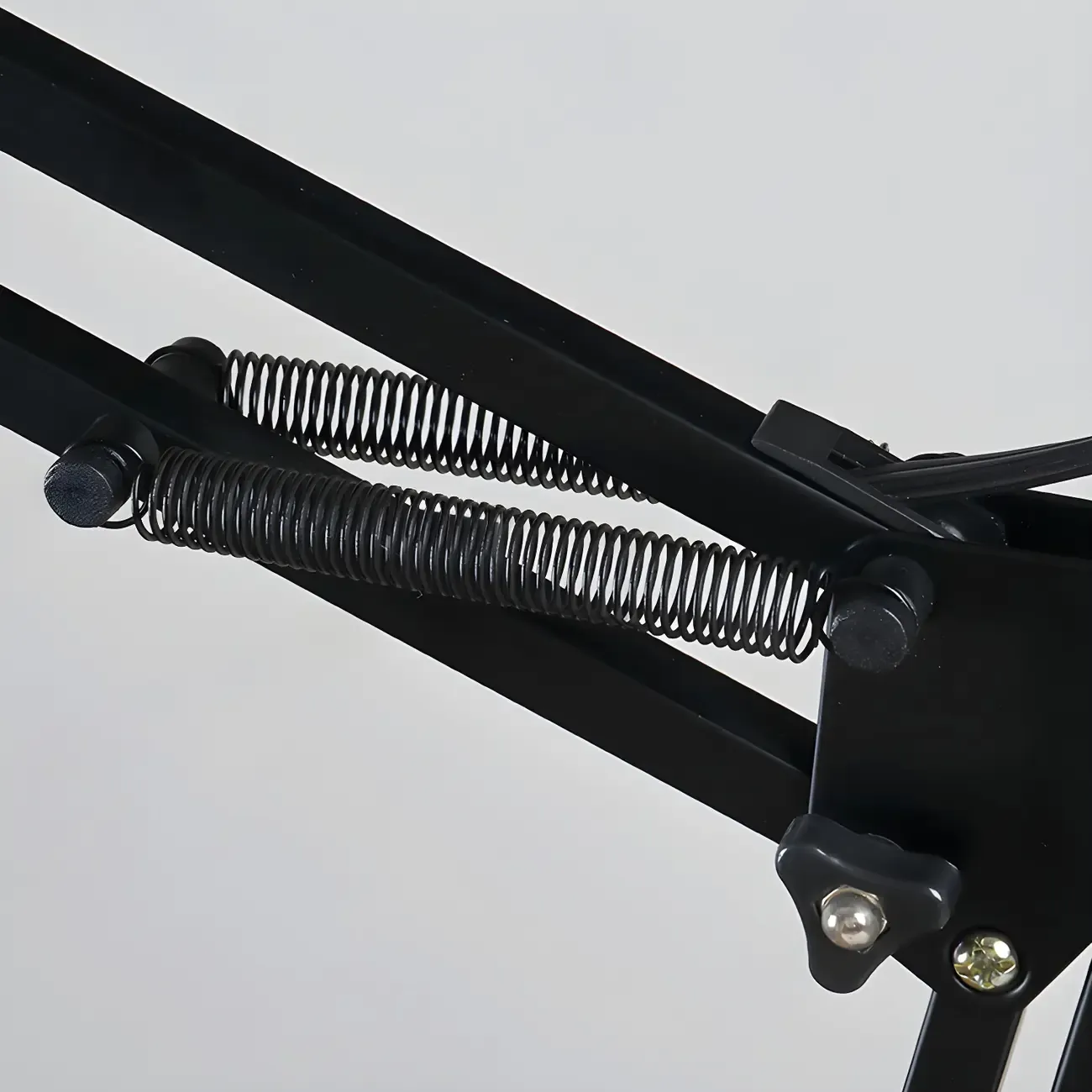 Minimalistic Folding Long Arm Black Metal Desk Lamp Image - 8